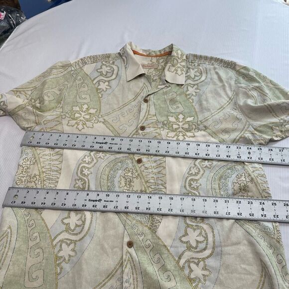 Tommy Bahama Men’s Silk Paisley Short Sleeve Button Up Shirt Size XL - Picture 5 of 7